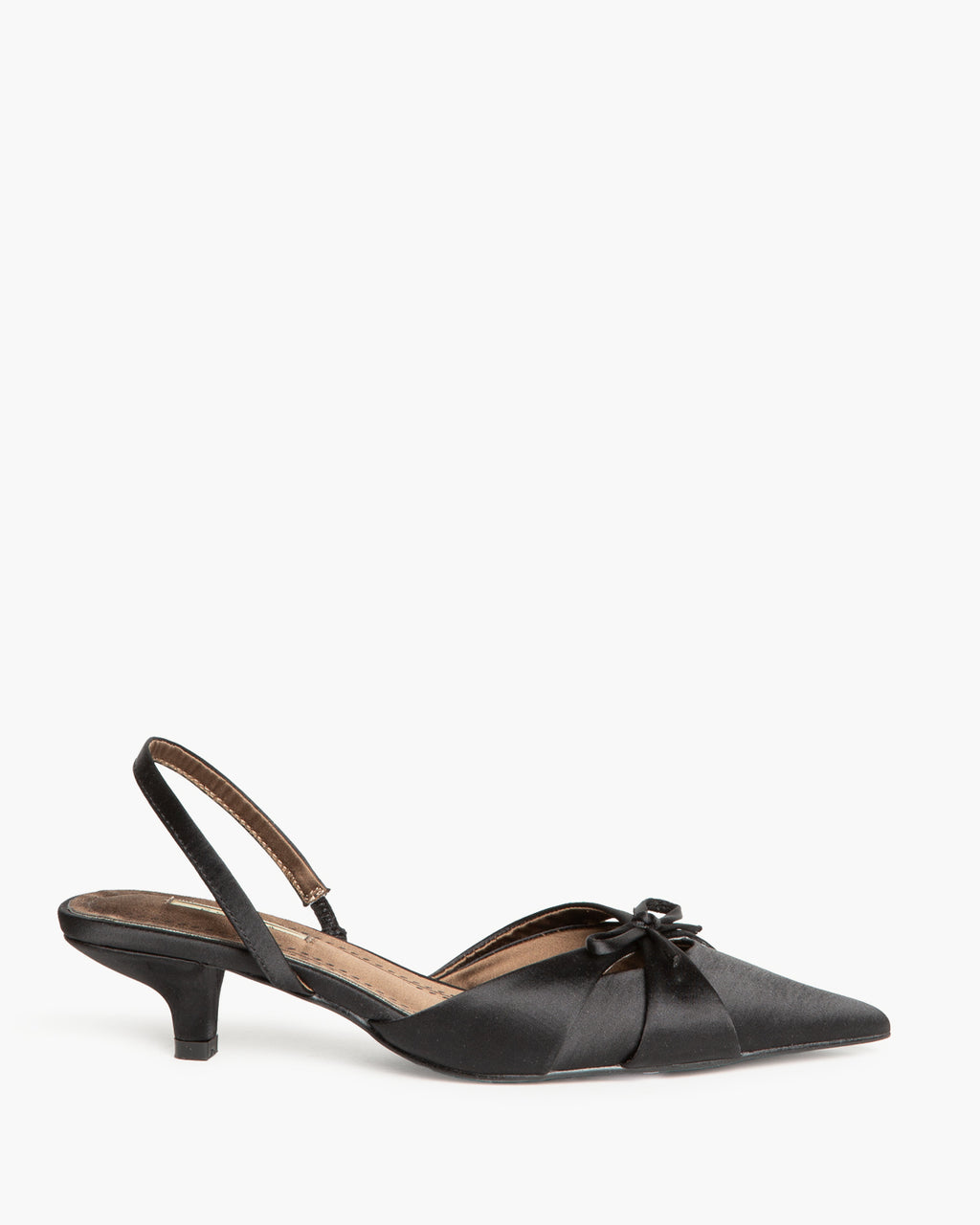 Slingback Satín Negro M5312