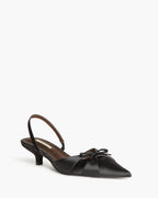 Slingback Satín Negro M5312