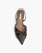 Slingback Satín Negro M5312
