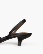 Slingback Satín Negro M5312